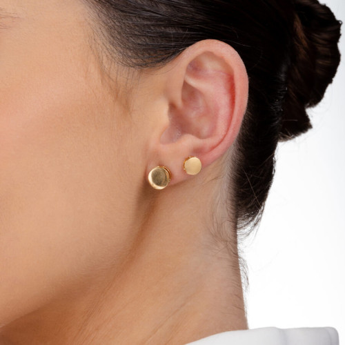 Brinco Duplo Circu Liso Dourado