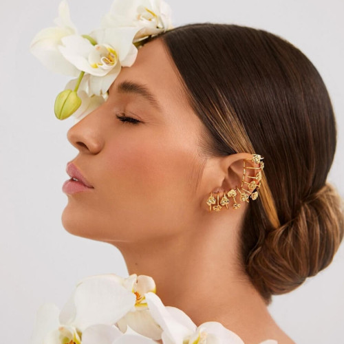 Ear Cuff Orquídea Dourada - Anna Prata