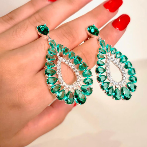 Conjunto Gota Turmalina Dourado